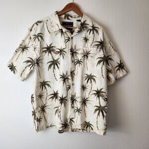 North River Men's Large Hawaiian Palm Tree Short Sleeve Shirt